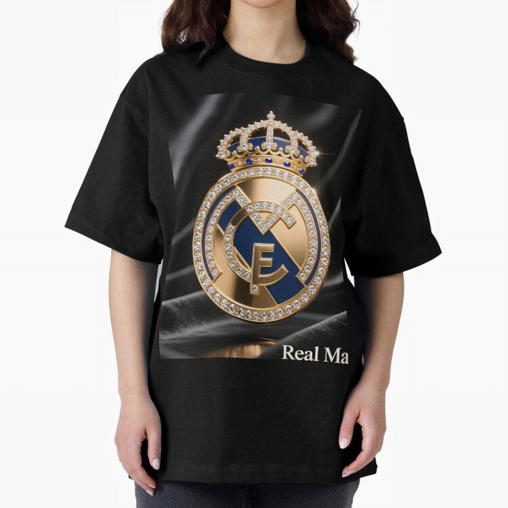 Gold Madrid Real Oversized T-Shirt Stand Out with Spirit from FIFA World Cup 2026 USA Canada Mexico Spirit, Celebrating Netherlands, Mbappe and Neymar, Sports Nostalgia, International Competition, Famous Players and Unforgettable Victories; Ideal