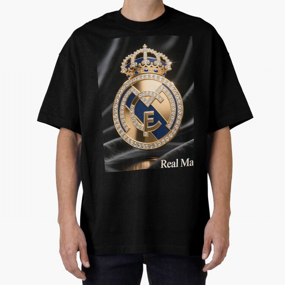 Gold Madrid Real Oversized T-Shirt Stand Out with Spirit from FIFA World Cup 2026 USA Canada Mexico Spirit, Celebrating Netherlands, Mbappe and Neymar, Sports Nostalgia, International Competition, Famous Players and Unforgettable Victories; Ideal