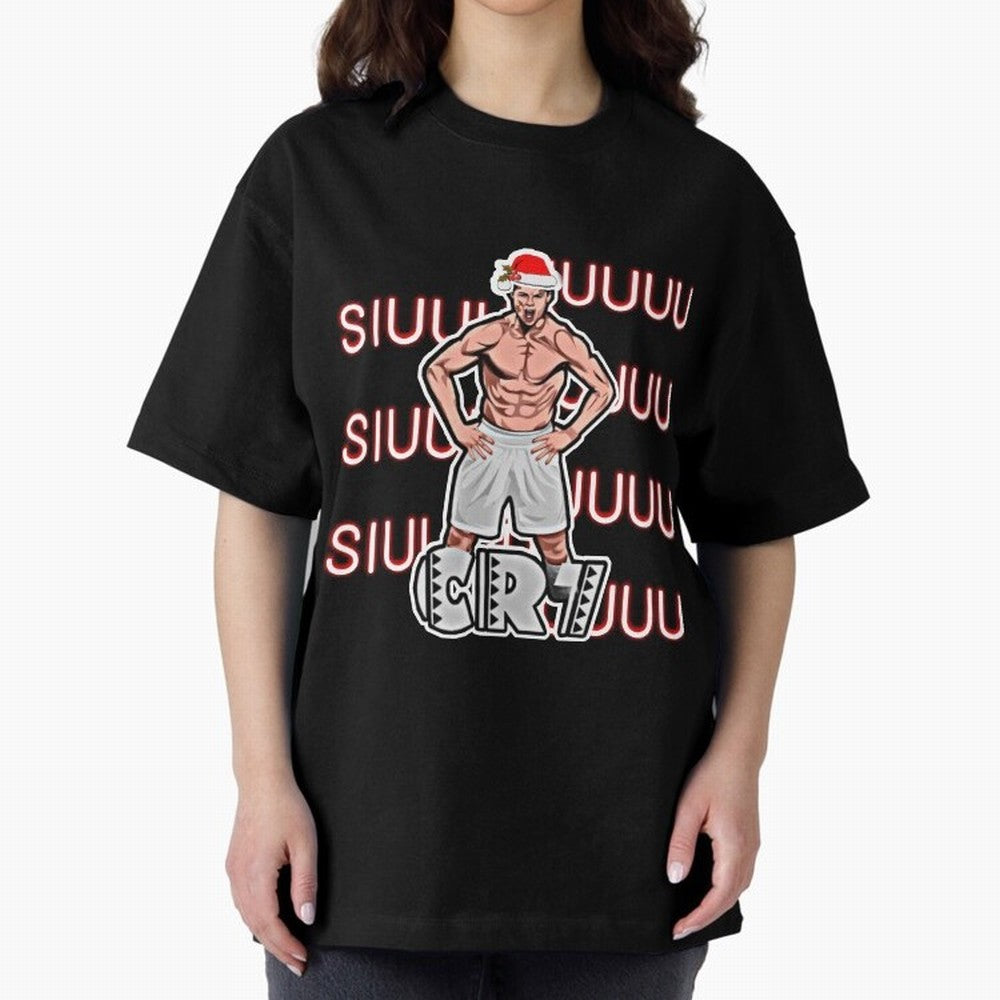 Siuuu cr7 christmas Oversized T-Shirt Show Fan Pride Across FIFA World Cup 2026 Group Stage Centered on Mbappe and Neymar, Netherlands Energy, Championship Spirit, Famous Goals, Roaring Crowds and International Football Unity; Ideal for Fans Who
