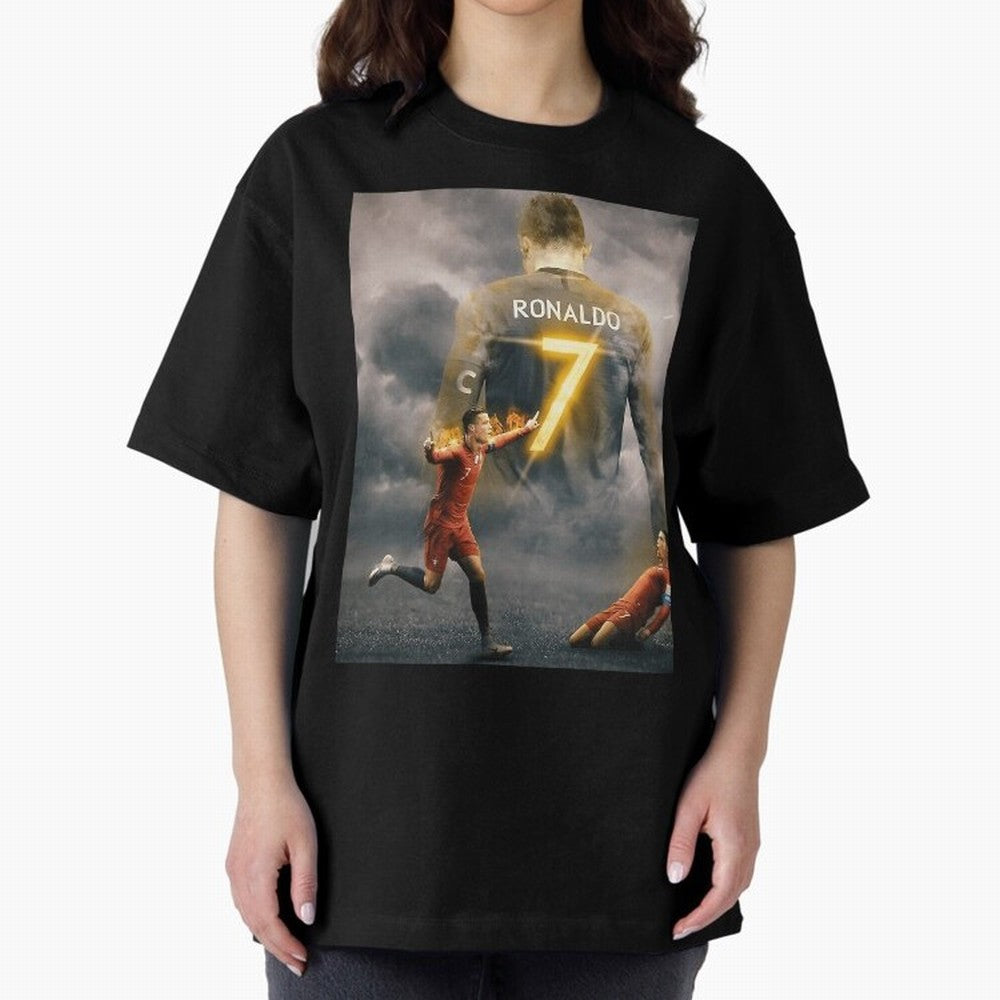 Aesthetic Ronaldo Poster Oversized T-Shirt Bring World Football Passion into the FIFA World Cup 2026 Journey through Neymar, Haaland and Cristiano Ronaldo Highlights, Germany Pride, Fan Favorite Moments, National Team Passion, Big Match Drama and