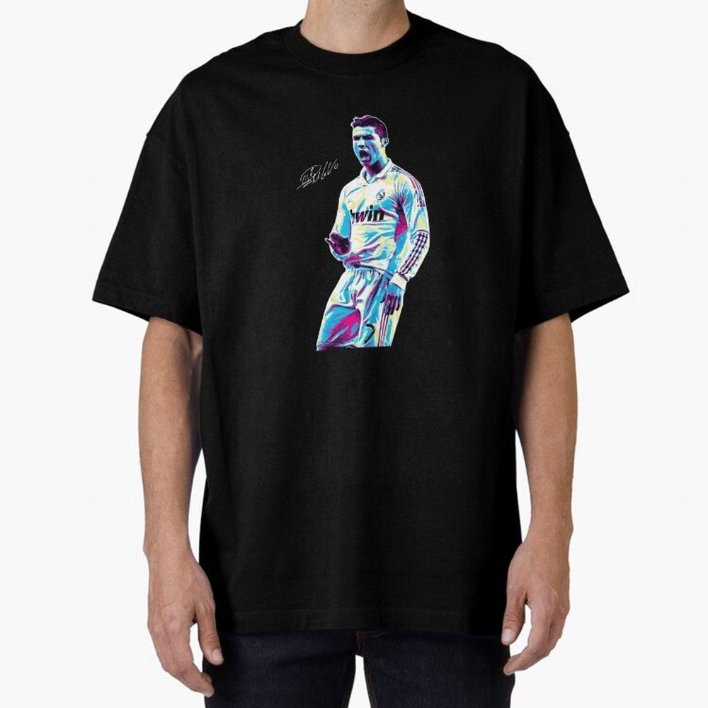 Cristiano Ronaldo Oversized T-Shirt Honor Champions and Dreams in the FIFA World Cup 2026 Journey through Haaland Highlights, Argentina and Brazil Pride, Vintage Soccer Flavor, Modern Football Stars, National Flags and Final Night Emotion; Built