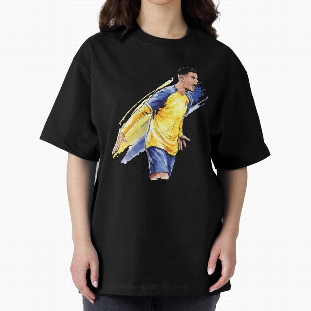 Ronaldo Al-Nassr 2022 Oversized T-Shirt Join Supporters Worldwide for FIFA World Cup 2026 Group Stage for Fans of Cristiano Ronaldo, Haaland and CR7 and Argentina and Brazil, Bringing Classic Soccer Heritage, Championship Pressure, Fan Loyalty and