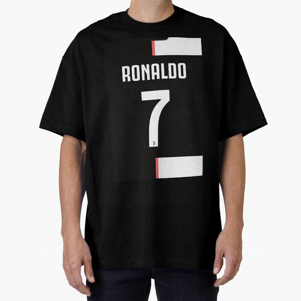Ronaldo 7 Juventus 19-20 Retro Jersey Oversized T-Shirt Feel the Roar of Match Day Hype around FIFA World Cup 2026 Group Stage, CR7, England and Germany, Goal Celebration Energy, Supporter Heritage, Football Icons and Worldwide Tournament Joy;