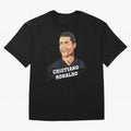 Cristiano Ronaldo Portrait Oversized T-Shirt Back the Journey through the FIFA World Cup 2026 USA Canada Mexico Journey through Messi and Cristiano Ronaldo Highlights, Spain Pride, Retro Football Energy, Iconic Rivalries, Trophy Chase Drama and