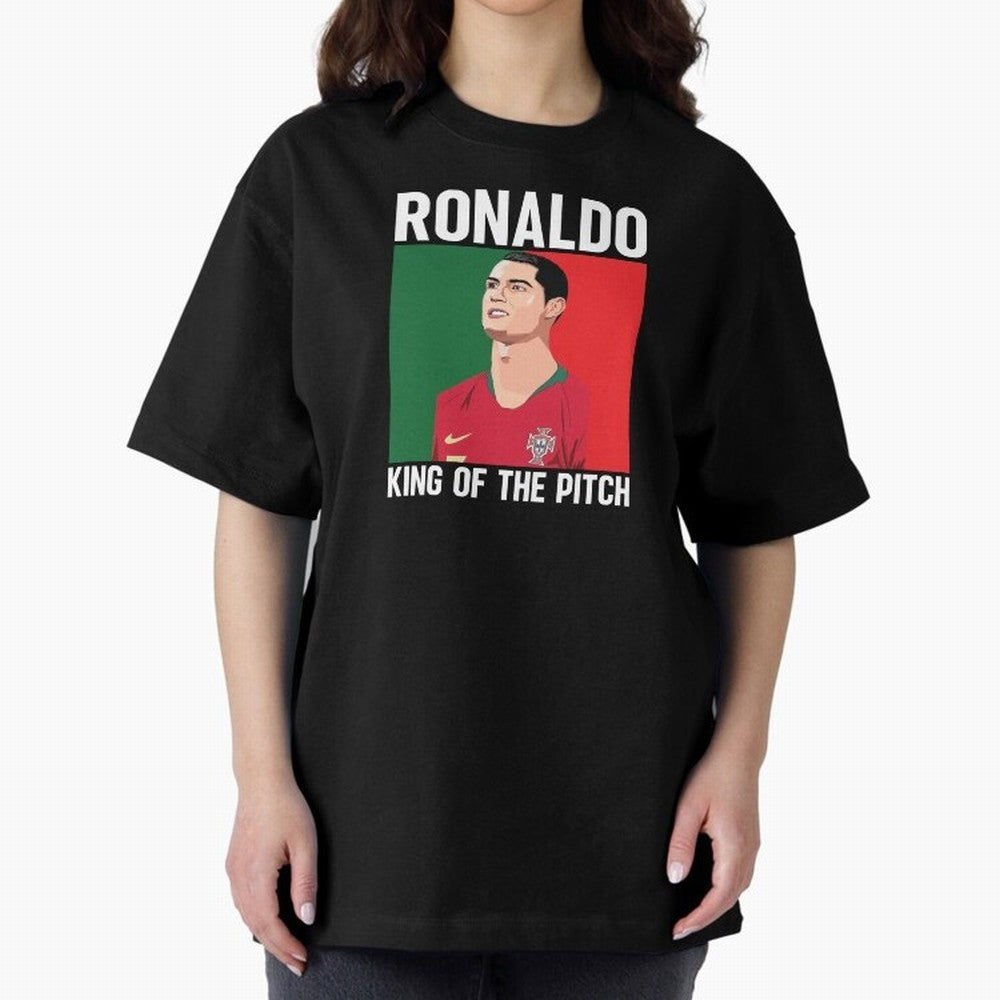 Ronaldo: King Of The Pitch Oversized T-Shirt Turn Football Passion into Global Football Passion for FIFA World Cup 2026, Inspired by Messi, CR7 and Mbappe, England and Germany, Game Day Rituals, Football Legends, Country Pride and the Road to the