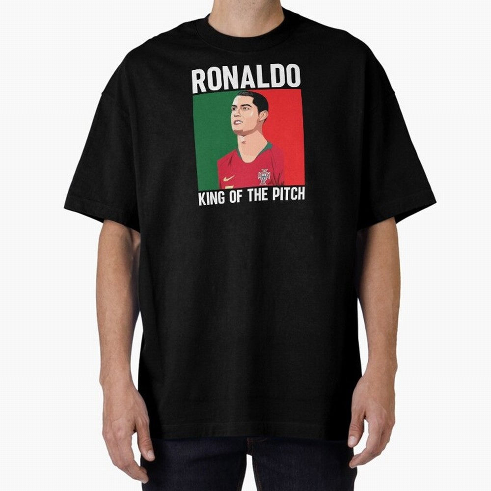 Ronaldo: King Of The Pitch Oversized T-Shirt Turn Football Passion into Global Football Passion for FIFA World Cup 2026, Inspired by Messi, CR7 and Mbappe, England and Germany, Game Day Rituals, Football Legends, Country Pride and the Road to the