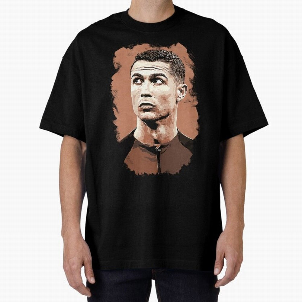 Cristiano Ronaldo Vexel Painting Oversized T-Shirt Build the FIFA World Cup 2026 Journey through Messi and Cristiano Ronaldo Highlights, England Pride, Football Passion, Legendary Performances, Festival Vibes and Supporter Community; Great for