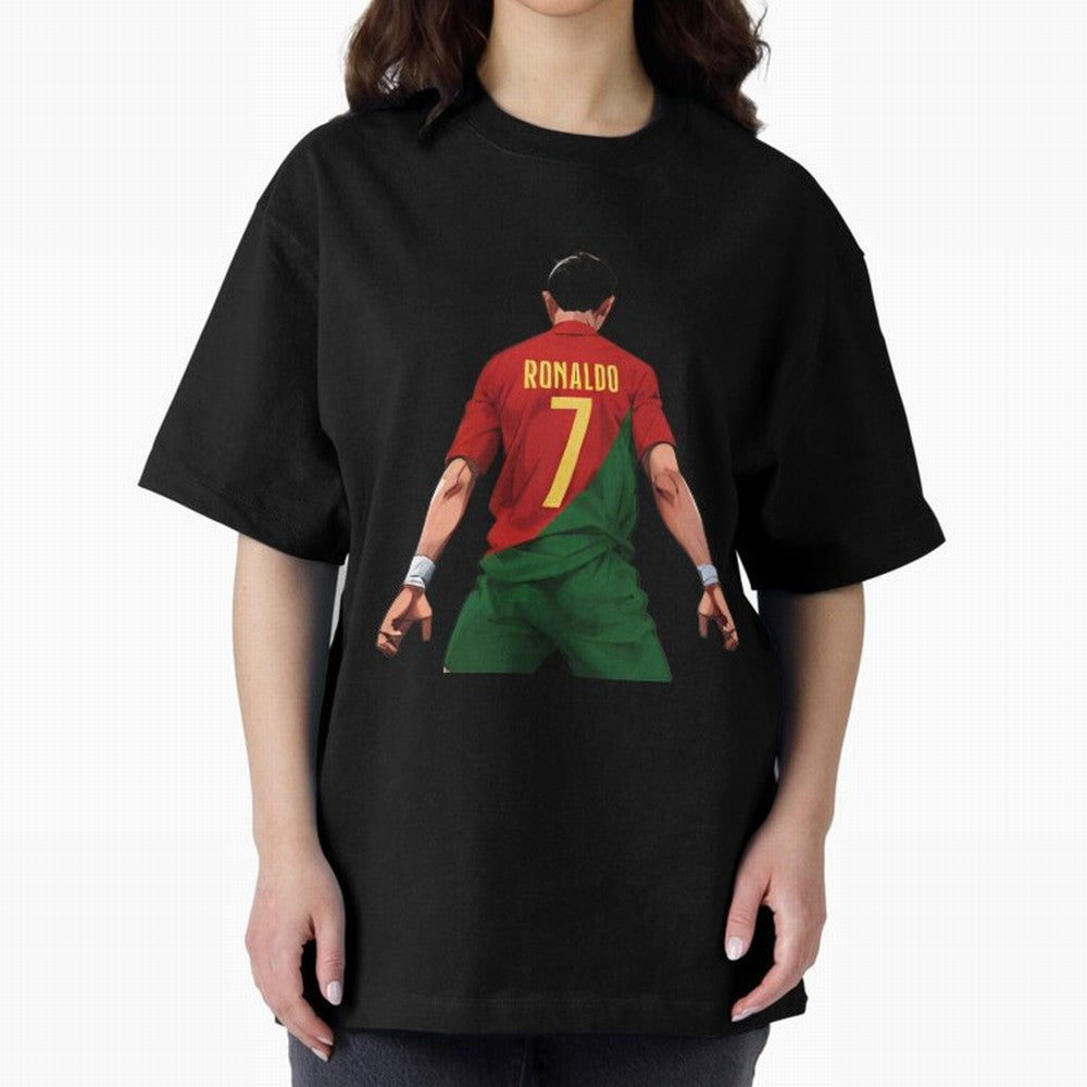 Cristiano Ronaldo Oversized T-Shirt Bring International Match Energy to FIFA World Cup 2026 Group Stage Inspired by Messi, Brazil Energy, Championship Spirit, Famous Goals, Roaring Crowds and International Football Unity; Great for Watch Parties,