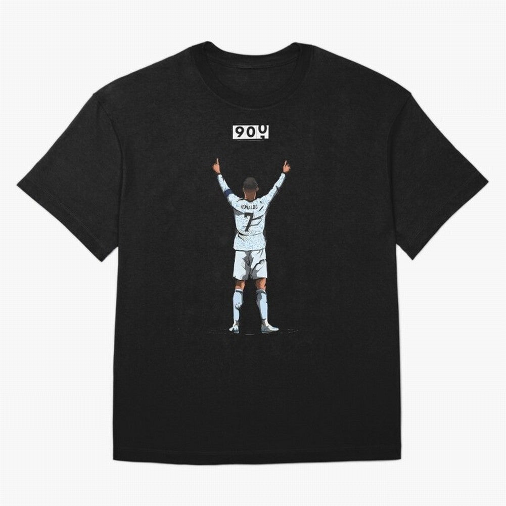 Ronaldo 900 Goals Celebration Iconic Football Design Oversized T-Shirt Unlock FIFA World Cup 2026 USA Canada Mexico Made for CR7 and Messi, England, France and Netherlands Energy, Football Festival Excitement, Trophy Ambitions, Country Rivalries