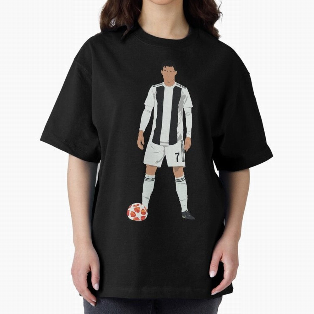 Ronaldo Stance Oversized T-Shirt Join Supporters Worldwide for FIFA World Cup 2026 Group Stage for Fans of CR7 and Messi and Netherlands, Bringing Football History, Final Match Energy, Crowd Noise and Once in a Lifetime Moments; Perfect for People
