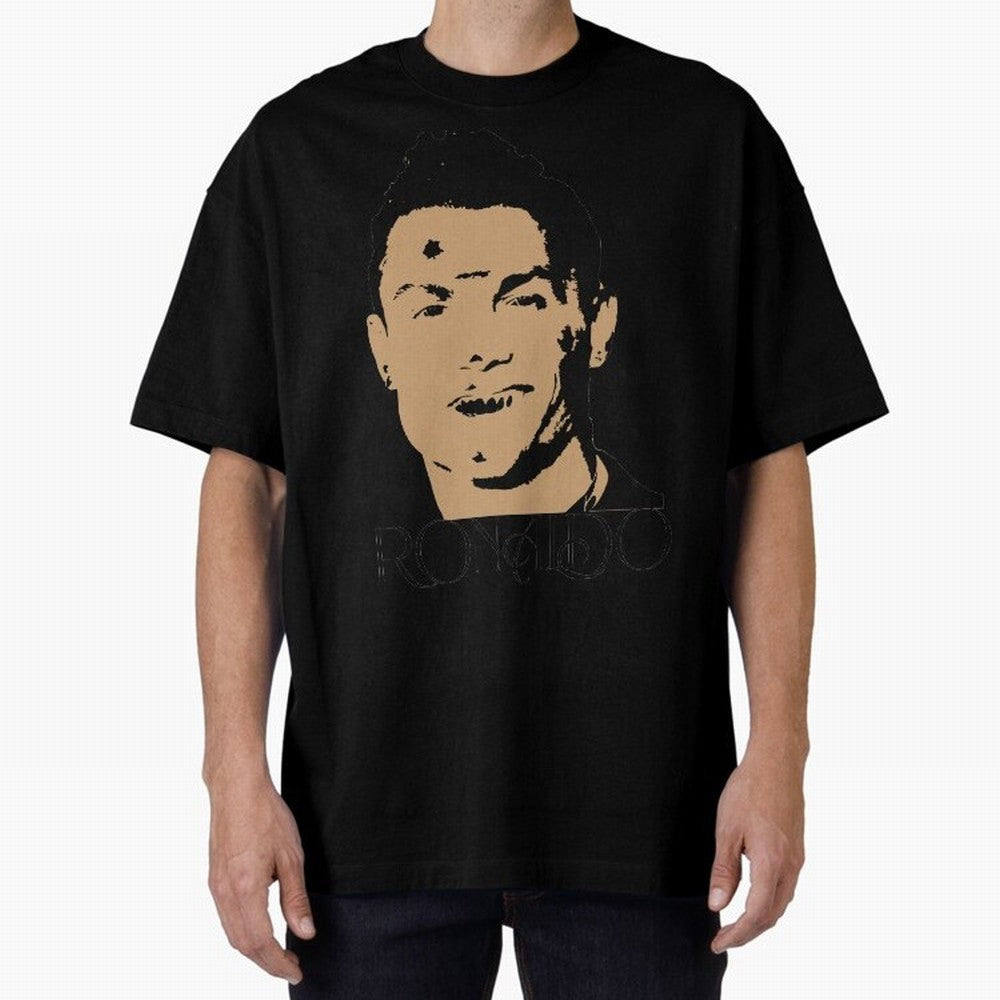 Portugal Football Captain Cristiano Ronaldo Vector Illustration Oversized T-Shirt Feel the Roar of FIFA World Cup 2026 Spirit, Centered on France, Neymar, Vintage Soccer Flavor, Modern Football Stars, National Flags and Final Night Emotion; Ideal