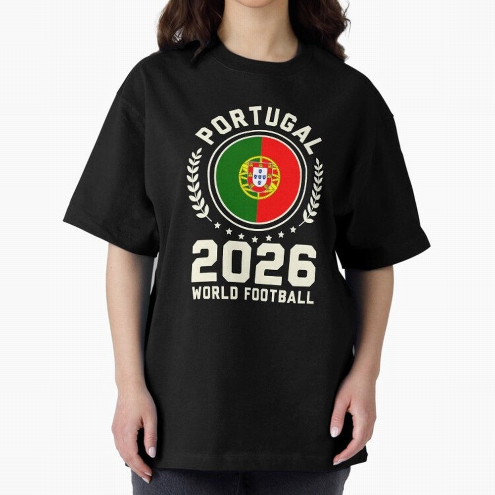 Portugal 2026 World Football Oversized T-Shirt Support Your Favorite Stars during Match Day Hype around FIFA World Cup 2026, Mbappe and Neymar, Argentina, France and Brazil, Goal Celebration Energy, Supporter Heritage, Football Icons and Worldwide