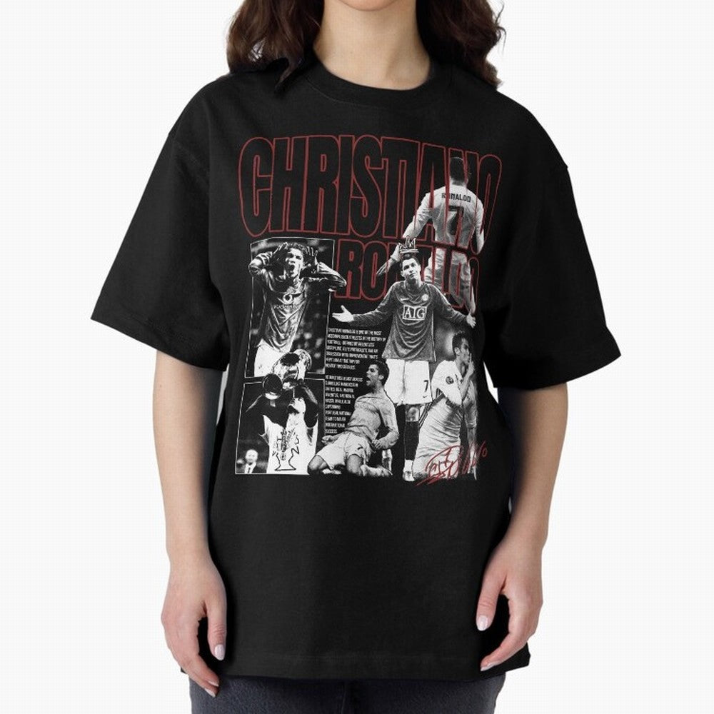 Cristiano Ronaldo Vintage Graphic Oversized T-Shirt Carry National Pride through FIFA World Cup 2026 USA Canada Mexico Driven by Cristiano Ronaldo, Haaland and CR7, Spain and Netherlands Energy, Retro Football Energy, Iconic Rivalries, Trophy Chase