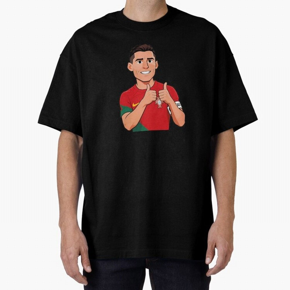 World CUP Cristiano Oversized T-Shirt Back the Journey through the FIFA World Cup 2026 Journey through Haaland Highlights, France and Portugal Pride, Football Festival Excitement, Trophy Ambitions, Country Rivalries and Star Player Buzz; Great for