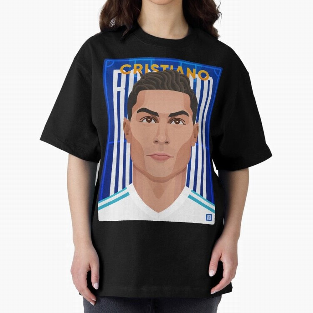 Cristiano Ronaldo (RM) | The Commander Oversized T-Shirt Celebrate Global Passion for FIFA World Cup 2026 Group Stage for Fans of Neymar, Haaland and Cristiano Ronaldo and Portugal, Spain and Germany, Bringing Football Festival Excitement, Trophy