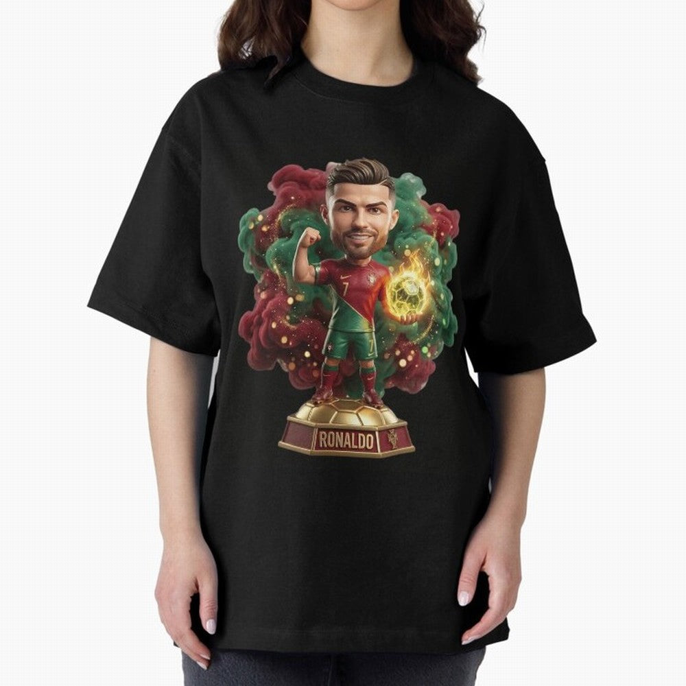 Ronaldo Portugal 2026 - Legend Soccer Chibi 3D Oversized T-Shirt Celebrate Golden Goal Energy in FIFA World Cup 2026 USA Canada Mexico for Fans of Cristiano Ronaldo and Portugal, Spain and Germany, Bringing Game Day Rituals, Football Legends,
