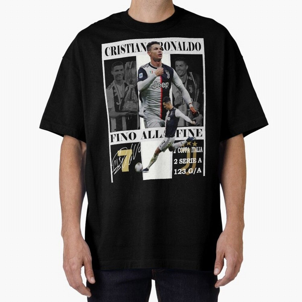 Cristiano Ronaldo Juventus Poster - Iconic CR7 Turin Fan Art Print Oversized T-Shirt Bring Supporter Culture to the FIFA World Cup 2026 Journey through Neymar Highlights, France and Portugal Pride, Football Festival Excitement, Trophy Ambitions,