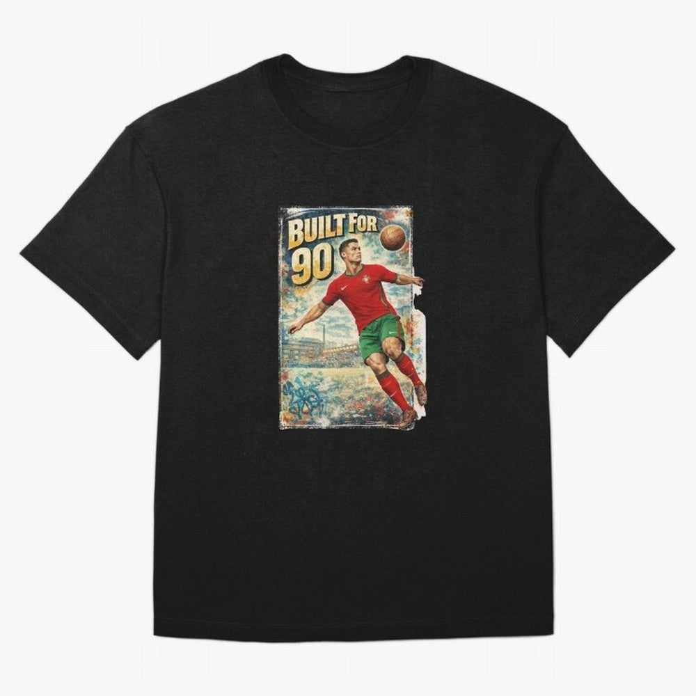 Built For 90 ¨C Vintage Football Streetwear Poster Oversized T-Shirt Join FIFA World Cup 2026 Group Stage Spirit, Driven by Brazil, Mbappe and Neymar, Tournament Hype, Historic Matchups, Family Viewing Parties and Global Sports Pride; Perfect for