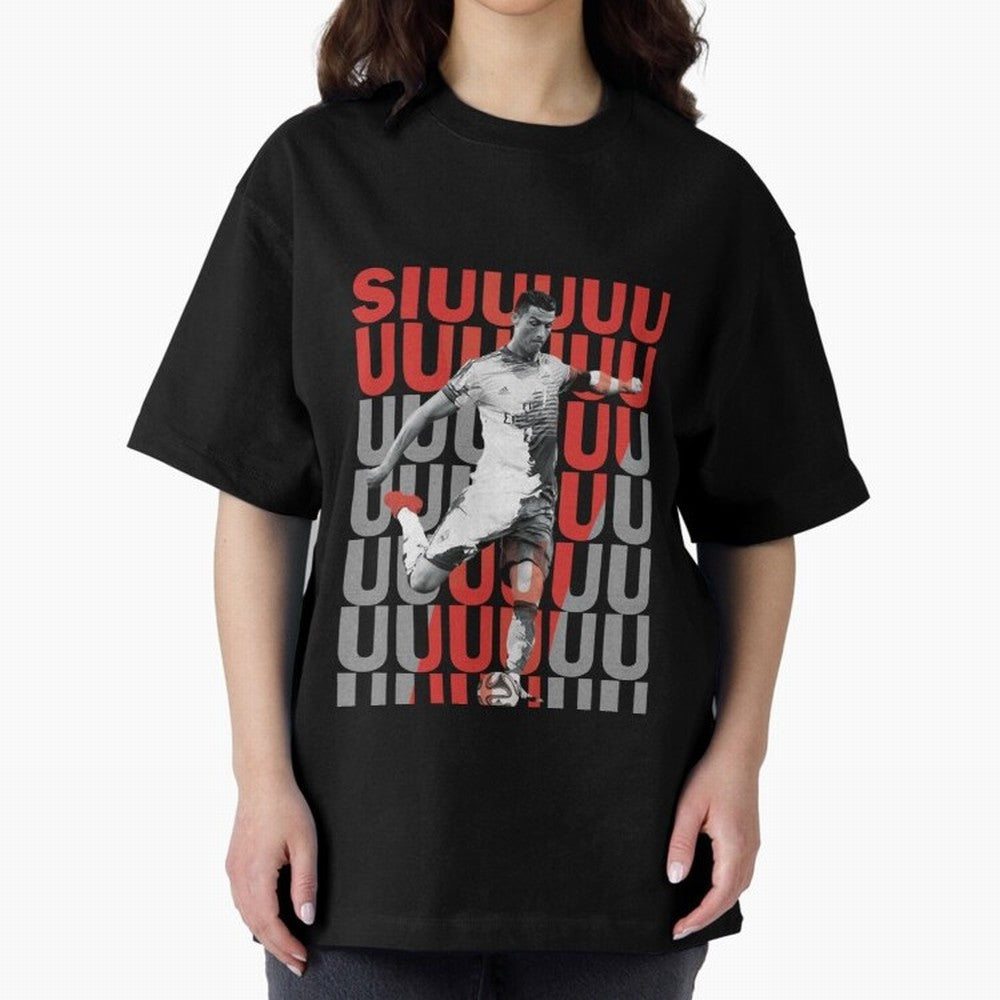 Siuuuuuu Cristiano Ronaldo Oversized T-Shirt Unlock FIFA World Cup 2026 USA Canada Mexico for Fans of Neymar and Brazil, Portugal and Argentina, Bringing Stadium Chants, National Pride, Trophy Dreams and Unforgettable Football Memories; Perfect for
