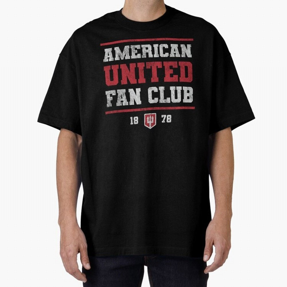 American United Fan Club Oversized T-Shirt Experience the Global Stage of Global Football Passion for FIFA World Cup 2026 USA Canada Mexico, Inspired by CR7, Brazil, Championship Spirit, Famous Goals, Roaring Crowds and International Football