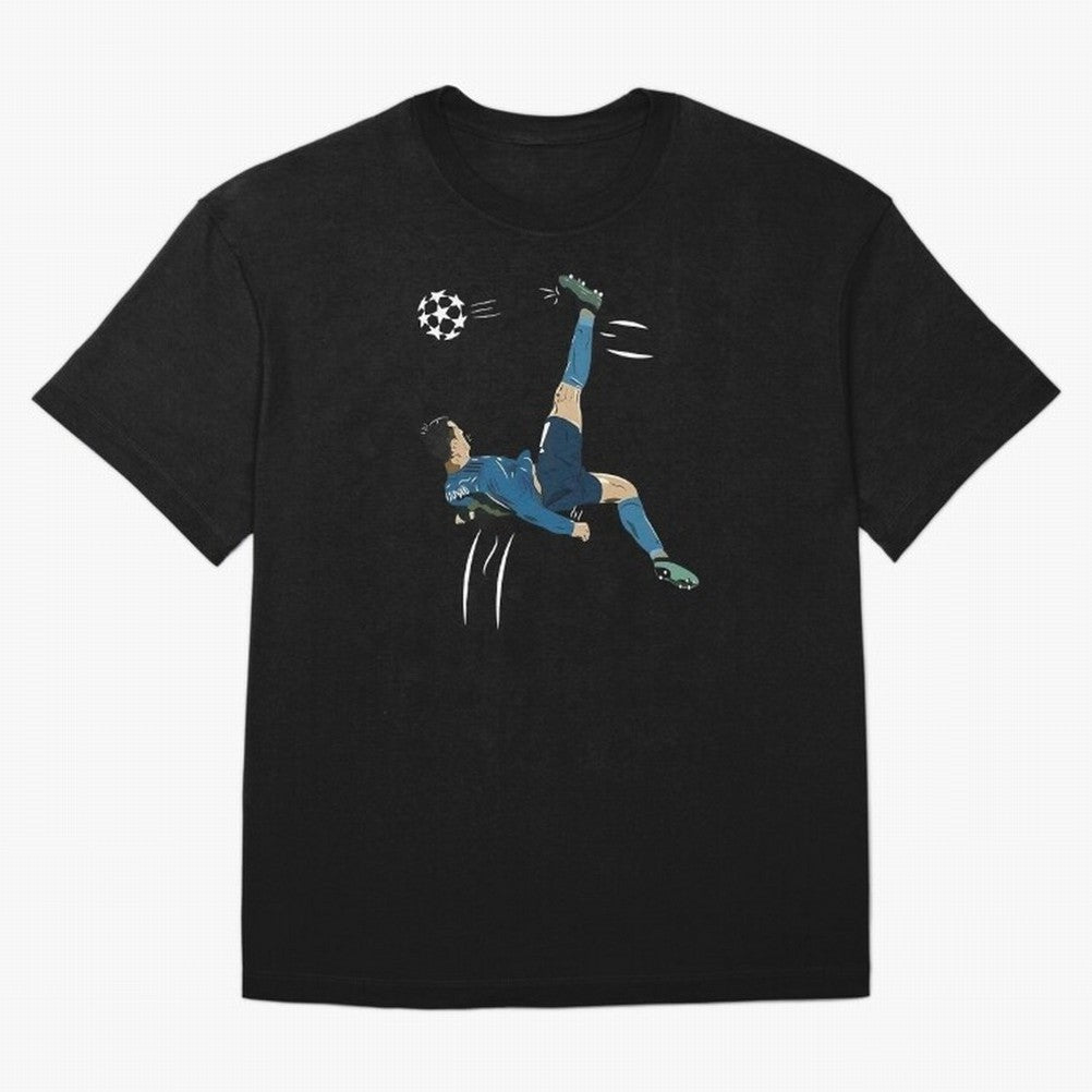 Cristiano Ronaldo Bicycle Kick Oversized T-Shirt Celebrate the Stars of FIFA World Cup 2026 Spirit, Connected to Brazil, Mbappe and Neymar, Football Festival Excitement, Trophy Ambitions, Country Rivalries and Star Player Buzz; Created for Match