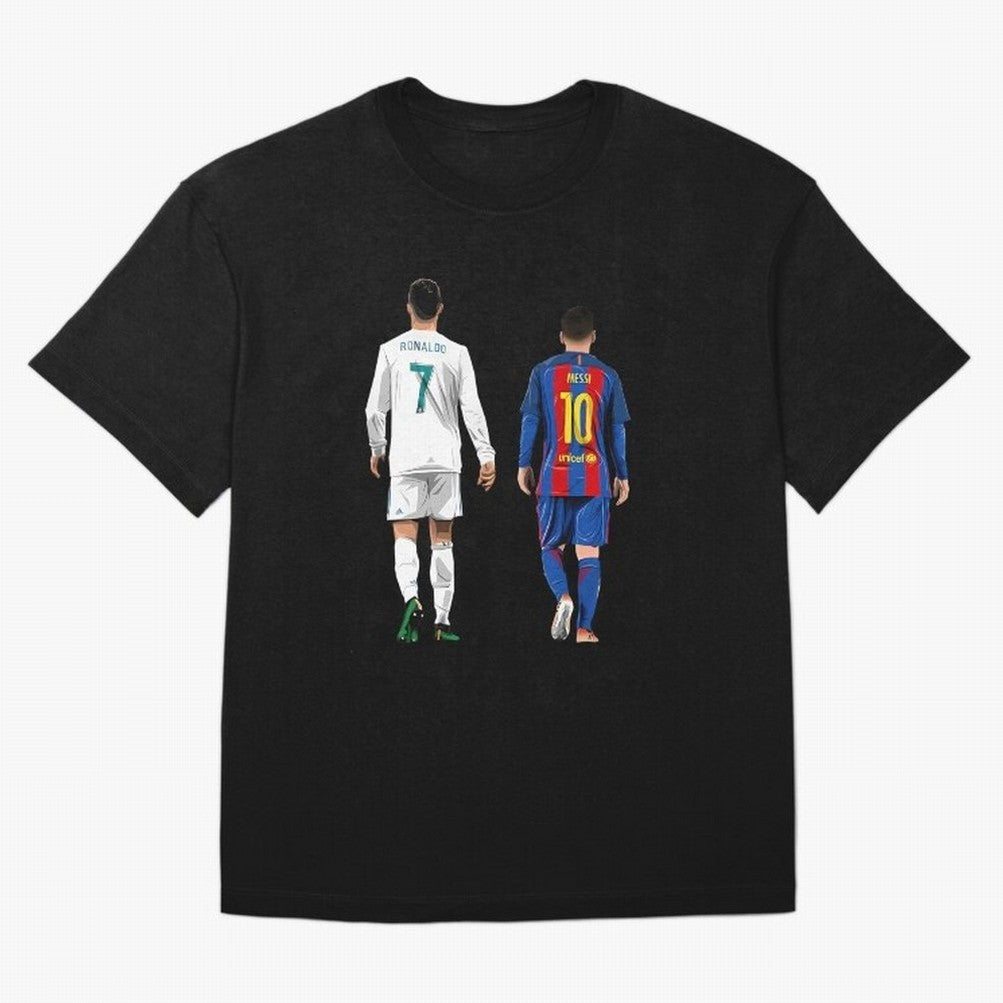 Cristiano Ronaldo And Messi Oversized T-Shirt Support Global Football Passion for FIFA World Cup 2026 USA Canada Mexico, Built around CR7 and Messi, England, France and Netherlands, Worldwide Fan Energy, Dramatic Goals, Stadium Lights and