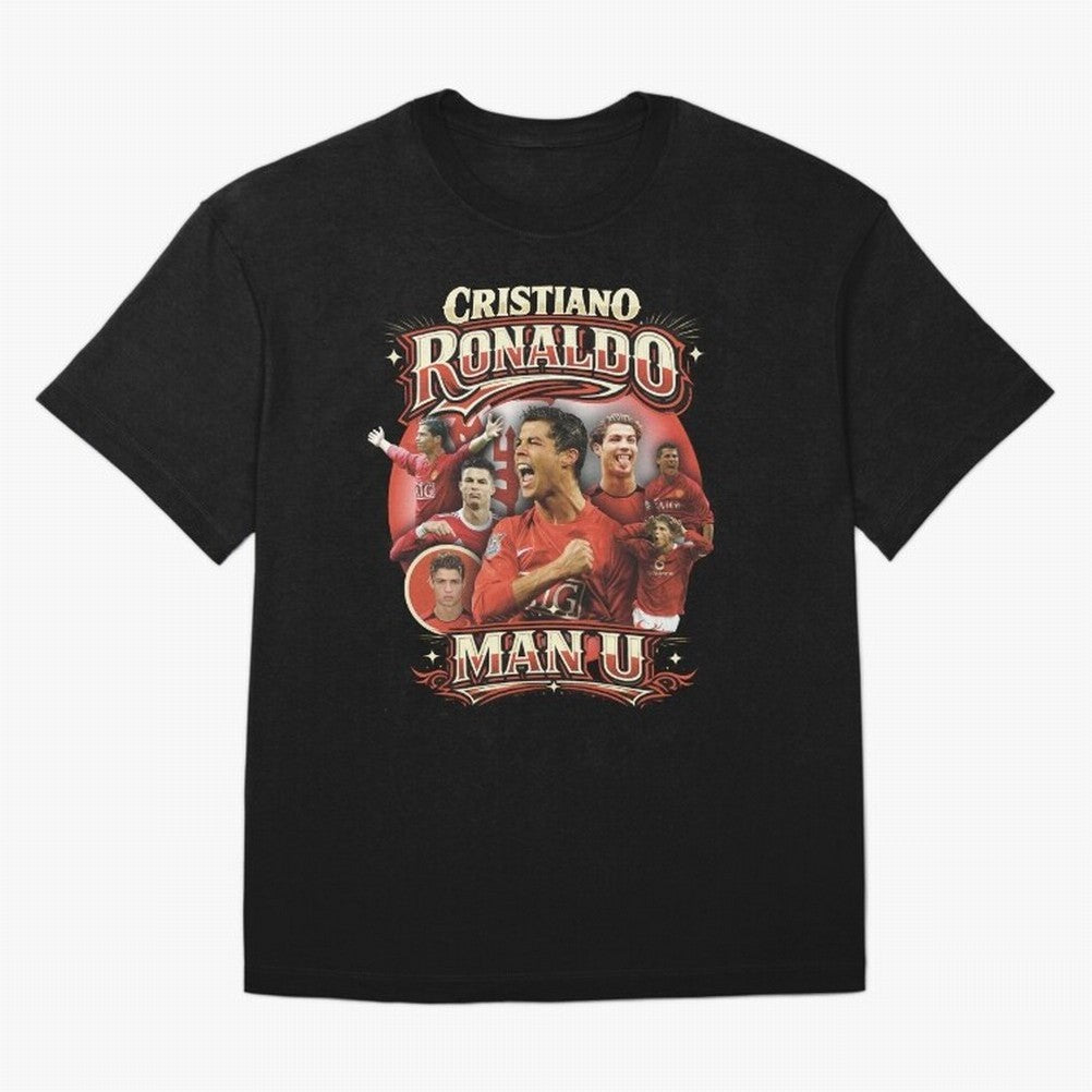Cristiano Ronaldo Manchester United Oversized T-Shirt Feel the Trophy Chase of FIFA World Cup 2026 Spirit, Centered on England, France and Netherlands, Cristiano Ronaldo, Supporter Pride, Iconic Celebrations, Legendary Names and Global Match Day