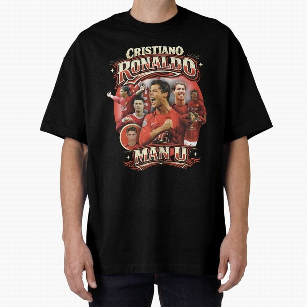 Cristiano Ronaldo Manchester United Oversized T-Shirt Feel the Trophy Chase of FIFA World Cup 2026 Spirit, Centered on England, France and Netherlands, Cristiano Ronaldo, Supporter Pride, Iconic Celebrations, Legendary Names and Global Match Day