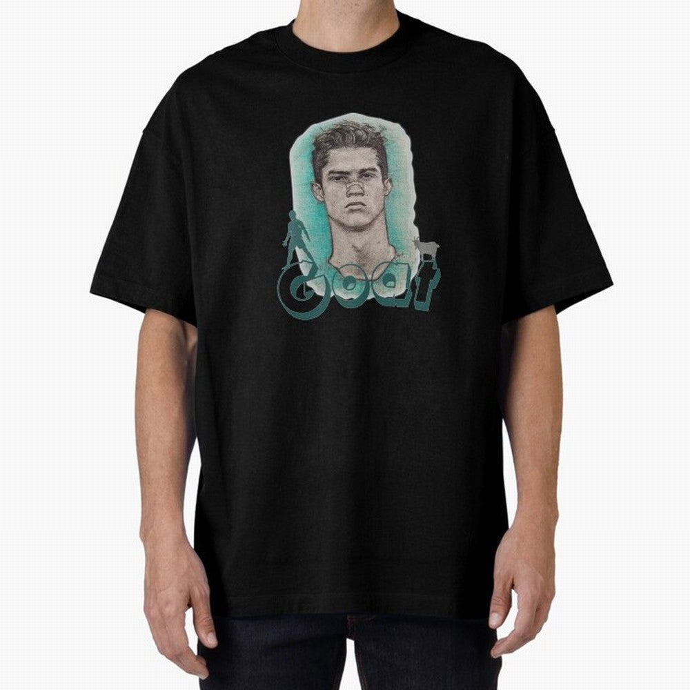 Cristiano Ronaldo - The Goat Oversized T-Shirt Carry the Dream of Global Football Passion for FIFA World Cup 2026, Built around Messi, CR7 and Mbappe, Brazil, Championship Spirit, Famous Goals, Roaring Crowds and International Football Unity;