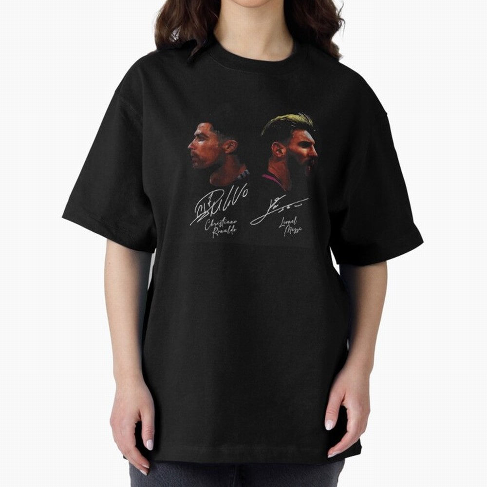 Cristiano Ronaldo & Lionel Messi Signature Oversized T-Shirt Make Game Day About FIFA World Cup 2026 USA Canada Mexico for Fans of Mbappe and Neymar and Germany, Bringing Classic Soccer Heritage, Championship Pressure, Fan Loyalty and International
