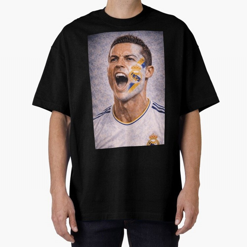 Cristiano Ronaldo ¡ª A Fan Portrait in Motion Oversized T-Shirt Relive FIFA World Cup 2026 Group Stage for Fans of Haaland and Mbappe and Brazil, Portugal and Argentina, Bringing Supporter Pride, Iconic Celebrations, Legendary Names and Global