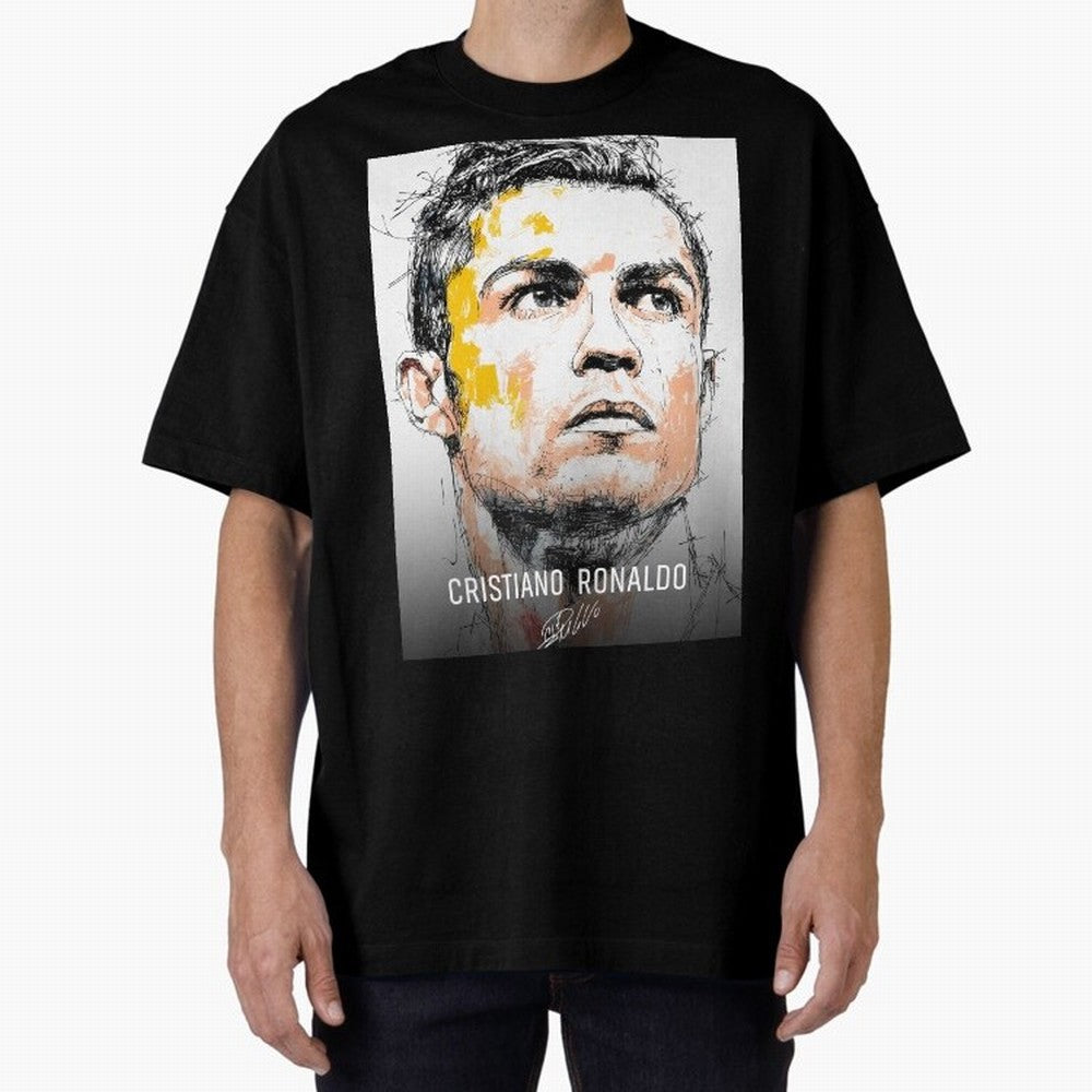 Cristiano Ronaldo Cr7 Football Soccer Player Icon Legend Power Oversized T-Shirt Feel the Heartbeat of the FIFA World Cup 2026 Group Stage Journey through Neymar Highlights, Spain and Netherlands Pride, Soccer Culture, Superstar Moments, National
