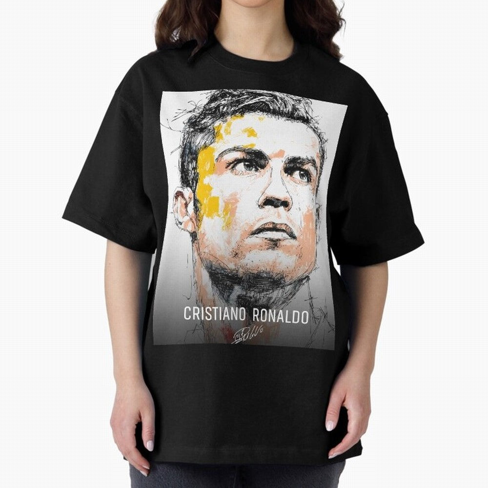 Cristiano Ronaldo Cr7 Football Soccer Player Icon Legend Power Oversized T-Shirt Feel the Heartbeat of the FIFA World Cup 2026 Group Stage Journey through Neymar Highlights, Spain and Netherlands Pride, Soccer Culture, Superstar Moments, National