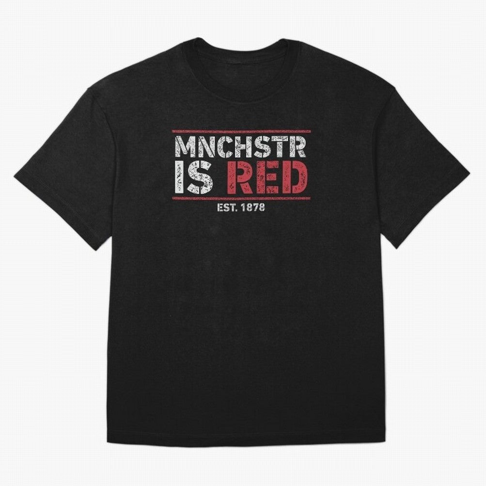Manchester Is Red Oversized T-Shirt Show Fan Pride Across FIFA World Cup 2026 Group Stage Spirit, Driven by Argentina, Messi, Sports Nostalgia, International Competition, Famous Players and Unforgettable Victories; Perfect for Fans, Collectors,