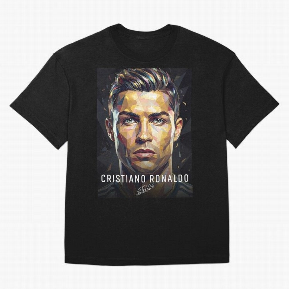 Cristiano Ronaldo Geometric Low Poly Soccer Legend Oversized T-Shirt Feel the Heartbeat of FIFA World Cup 2026 USA Canada Mexico Capturing Messi, Neymar and Mbappe, France Energy, Stadium Memories, Football Loyalty, International Chants and