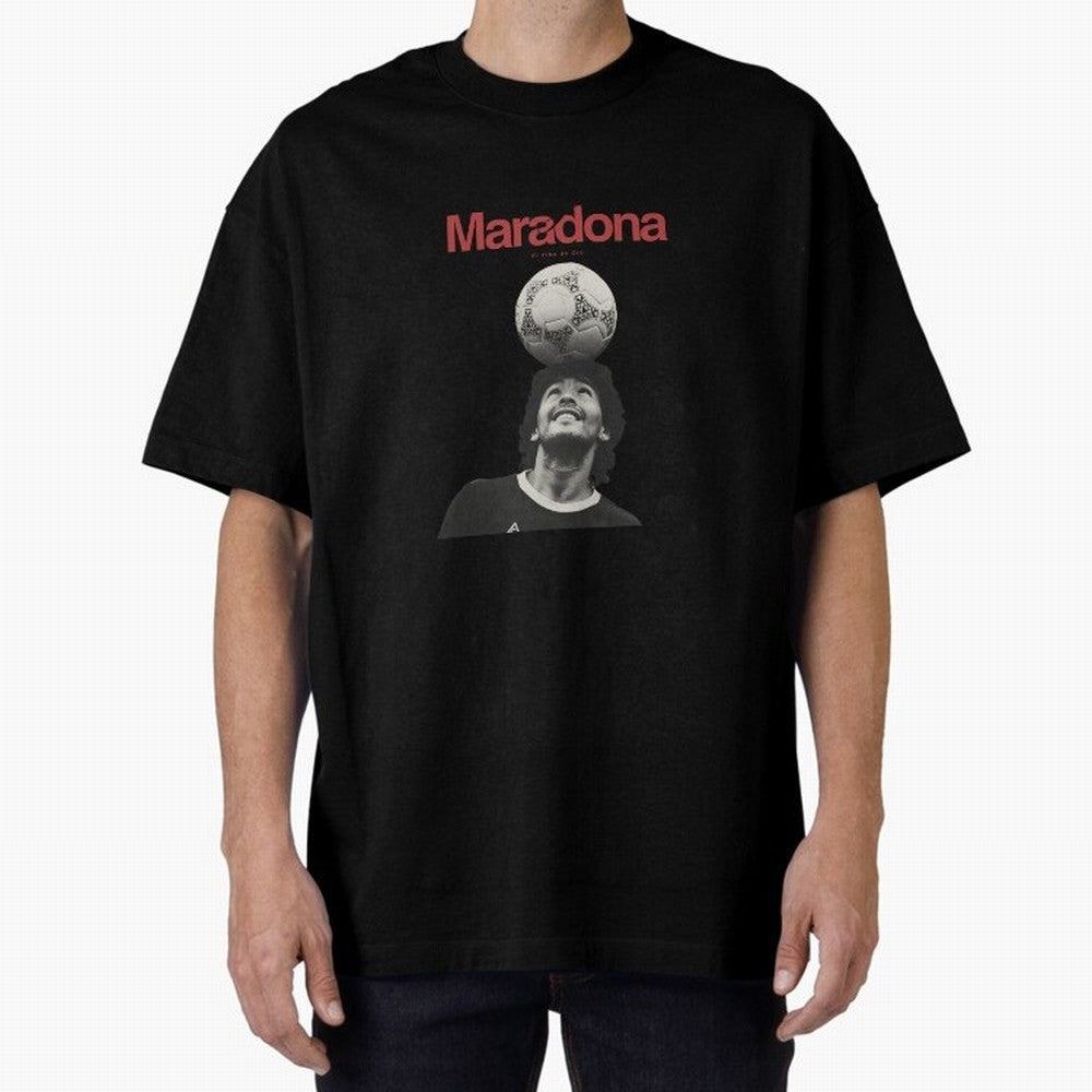 Diego Maradona Minimalist Oversized T-Shirt Celebrate Golden Goal Energy in Match Day Hype around FIFA World Cup 2026 USA Canada Mexico, Mbappe, England and Germany, Football Festival Excitement, Trophy Ambitions, Country Rivalries and Star Player