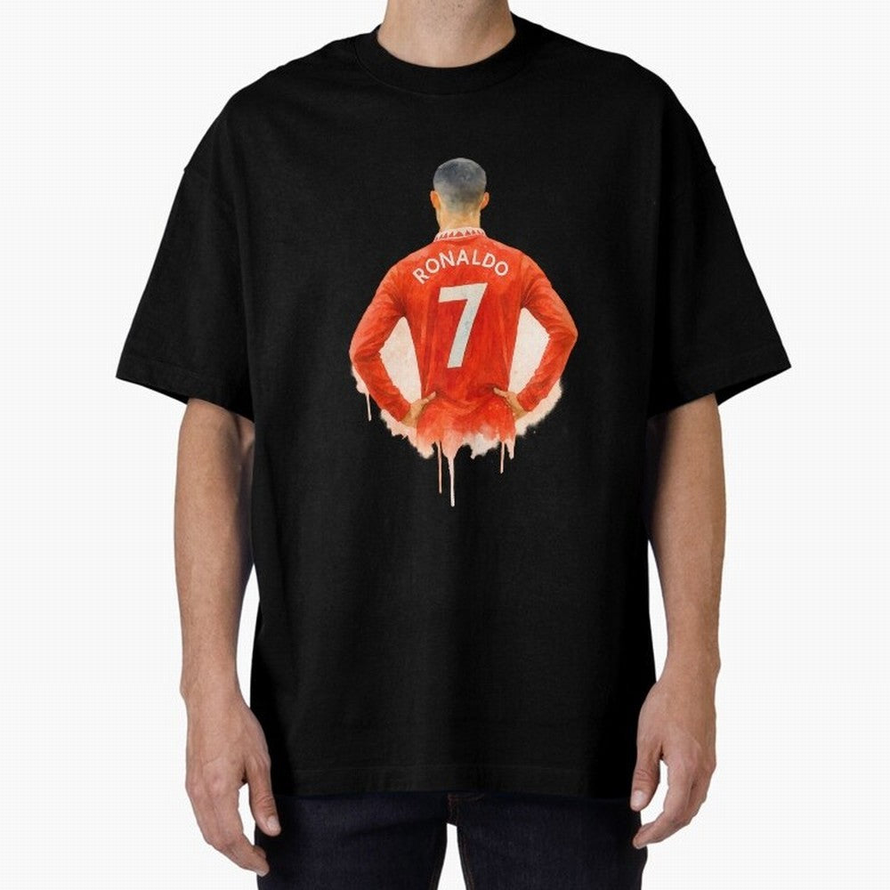 CR7 Cristiano Ronaldo potrait art a powerful moment artwork Oversized T-Shirt Celebrate Football Heritage in Global Football Passion for FIFA World Cup 2026 Group Stage, Celebrating Haaland, England, France and Netherlands, Championship Spirit,