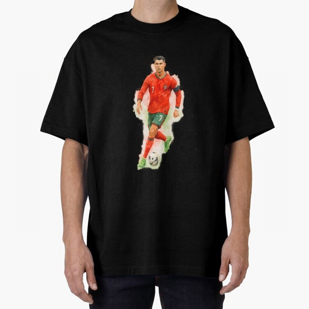 CR7 Cristiano Ronaldo a powerful moment artwork Oversized T-Shirt Represent Football Lovers during FIFA World Cup 2026 USA Canada Mexico for Fans of Haaland and Brazil, Bringing Global Supporter Spirit, Legendary Goals, National Colors and