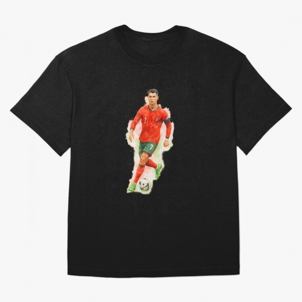 CR7 Cristiano Ronaldo a powerful moment artwork Oversized T-Shirt Represent Football Lovers during FIFA World Cup 2026 USA Canada Mexico for Fans of Haaland and Brazil, Bringing Global Supporter Spirit, Legendary Goals, National Colors and