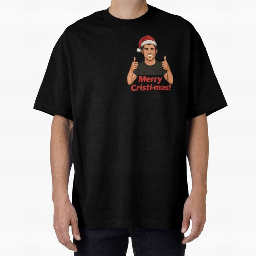 Merry Cristi-mas! CR7 Xmas holiday cheer Oversized T-Shirt Carry the Colors and Pride of FIFA World Cup 2026 USA Canada Mexico for Fans of Neymar, Haaland and Cristiano Ronaldo and England, Bringing Goal Celebration Energy, Supporter Heritage,