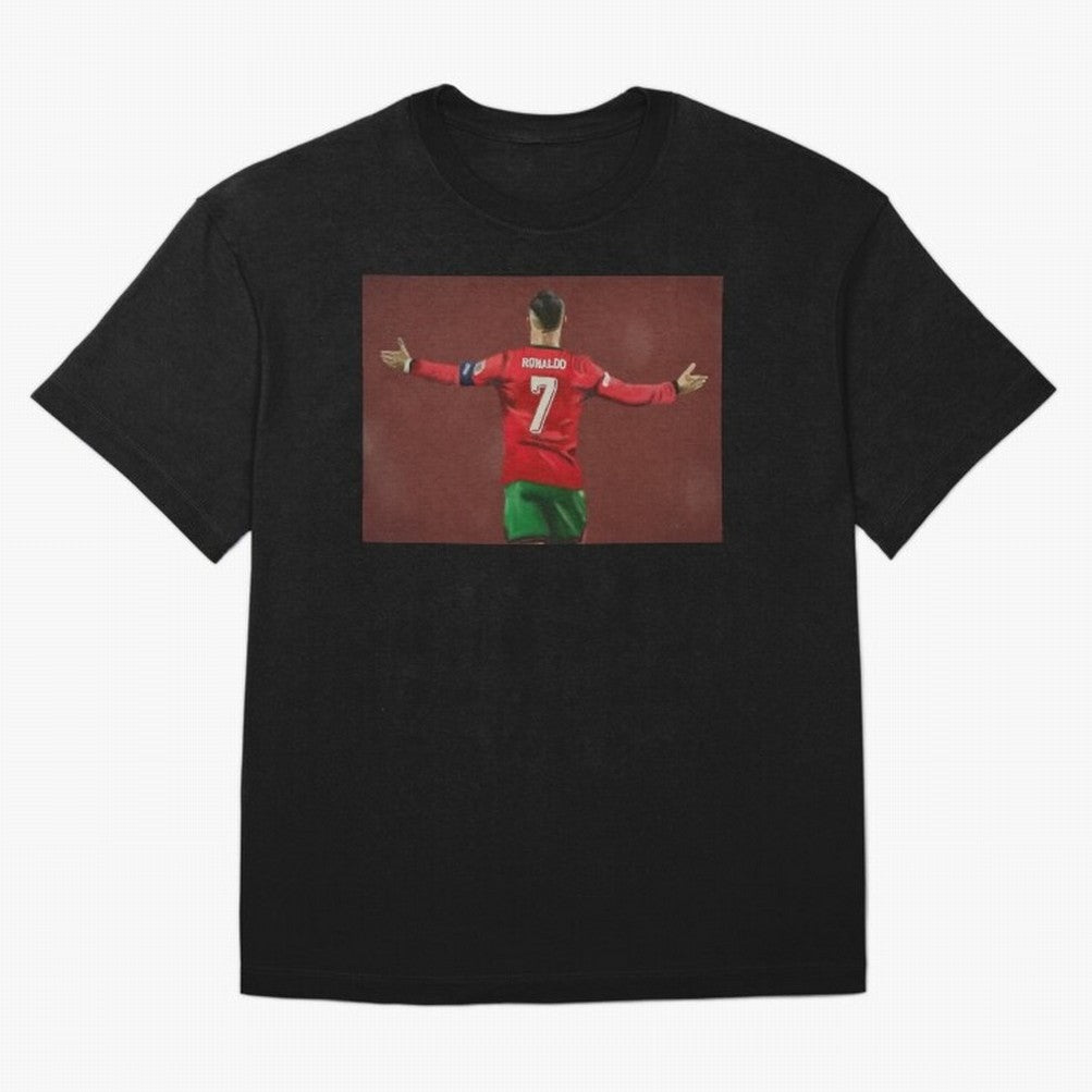 Cristiano Ronaldo portrait painting Oversized T-Shirt Celebrate the Stars of the FIFA World Cup 2026 Group Stage Journey through Messi and Cristiano Ronaldo Highlights, England Pride, Fan Favorite Moments, National Team Passion, Big Match Drama and