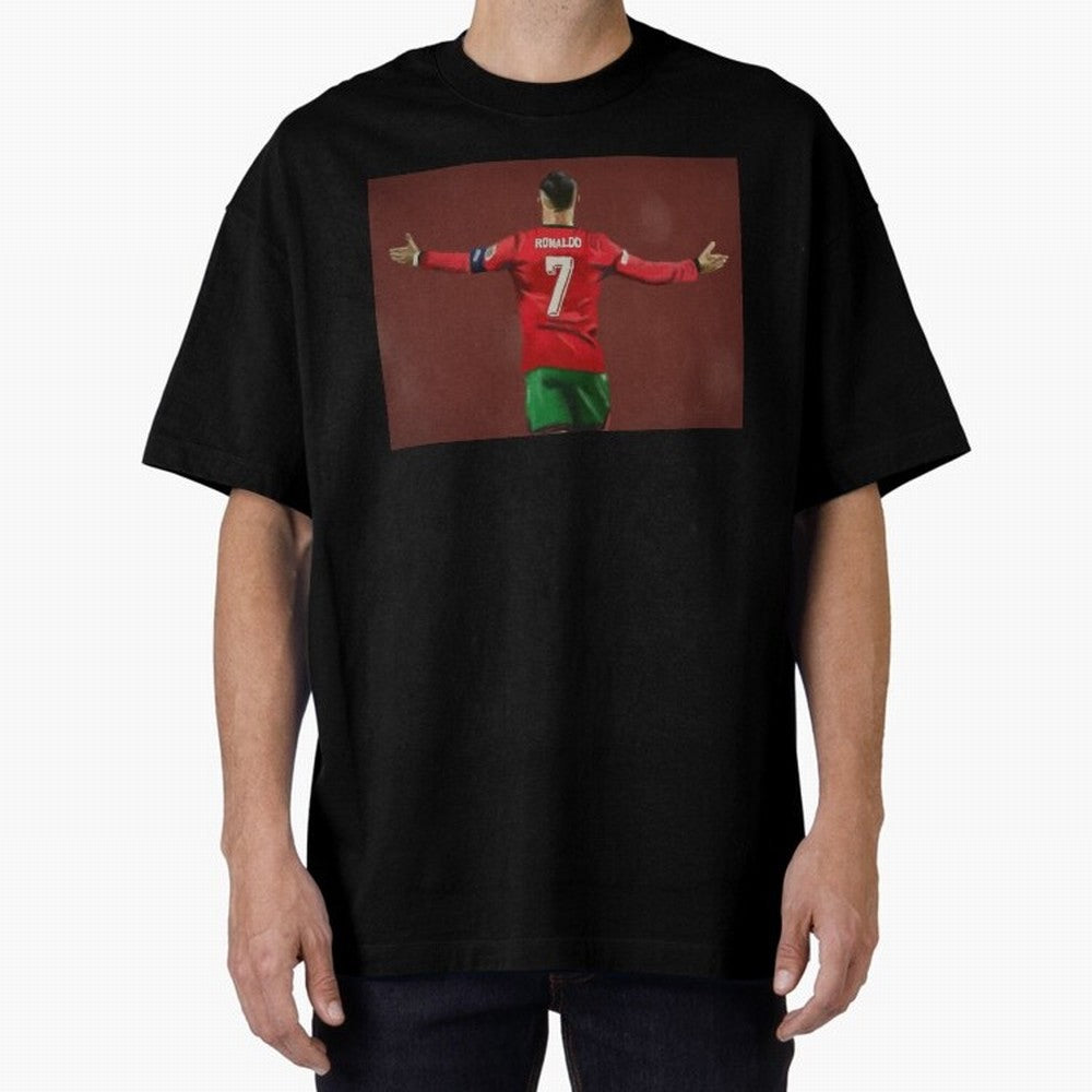 Cristiano Ronaldo portrait painting Oversized T-Shirt Celebrate the Stars of the FIFA World Cup 2026 Group Stage Journey through Messi and Cristiano Ronaldo Highlights, England Pride, Fan Favorite Moments, National Team Passion, Big Match Drama and