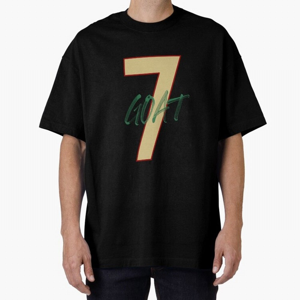 Cristiano Ronaldo 7 GOAT Football Legend Poster Art Oversized T-Shirt Celebrate Football Heritage in the FIFA World Cup 2026 Group Stage Journey through Mbappe and Neymar Highlights, Spain Pride, Football Festival Excitement, Trophy Ambitions,