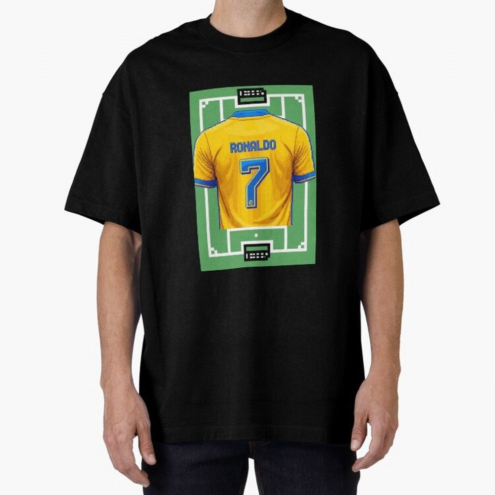 Cristiano Ronaldo Al-Nassr 8-Bit Soccer Football Oversized T-Shirt Join Supporters Worldwide for FIFA World Cup 2026 Celebrating Messi, Netherlands Energy, Football History, Final Match Energy, Crowd Noise and Once in a Lifetime Moments; Perfect