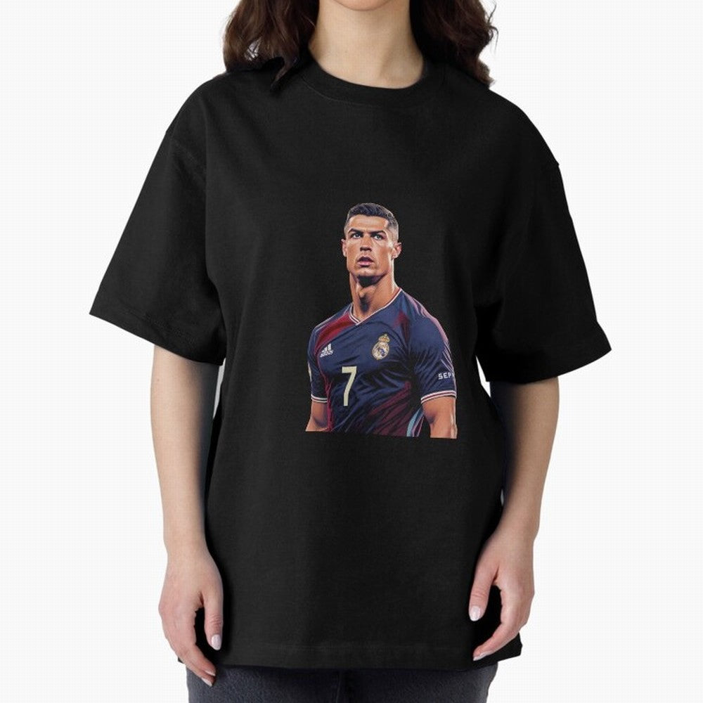 CR7 Siuuu Oversized T-Shirt Enjoy Global Football Passion for FIFA World Cup 2026, Highlighting Neymar, Haaland and Cristiano Ronaldo, Brazil, Portugal and Argentina, Vintage Soccer Flavor, Modern Football Stars, National Flags and Final Night
