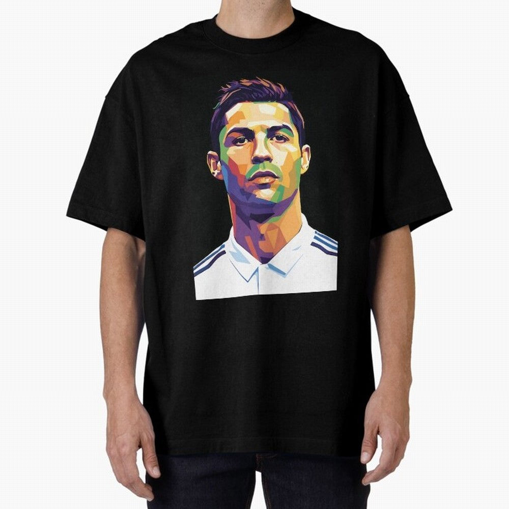 Cristiano Ronaldo Wpap Art Oversized T-Shirt Represent Football Lovers during FIFA World Cup 2026 USA Canada Mexico Spirit, Inspired by Argentina, France and Brazil, Neymar, Classic Soccer Heritage, Championship Pressure, Fan Loyalty and