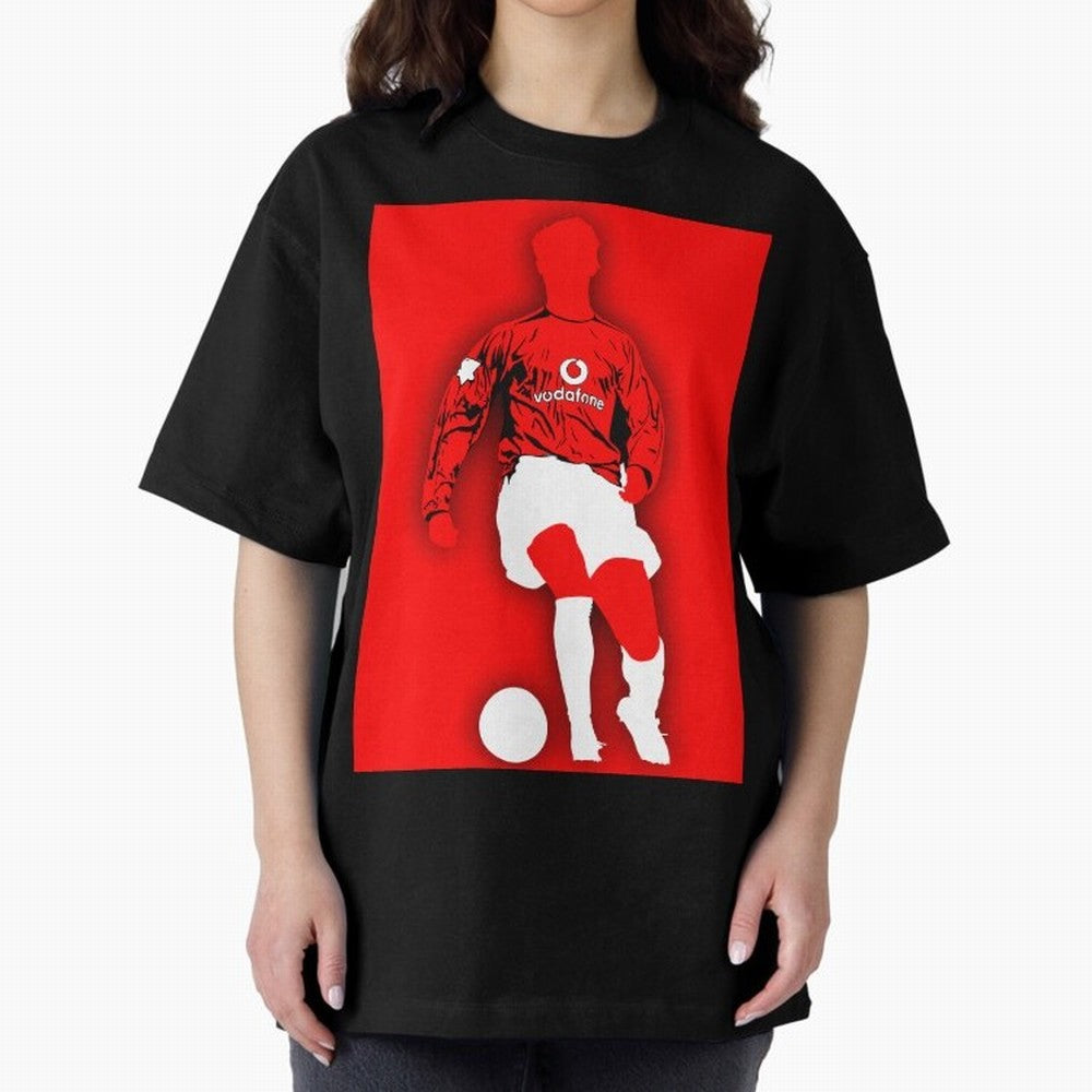 Cristiano Ronaldo Manchester United Silhouette ¨C Legendary Red Devil Artwork by GrizzlyGFX Oversized T-Shirt Celebrate Rivalries and Pride in Match Day Hype around FIFA World Cup 2026 USA Canada Mexico, Neymar, Spain, Goal Celebration Energy,