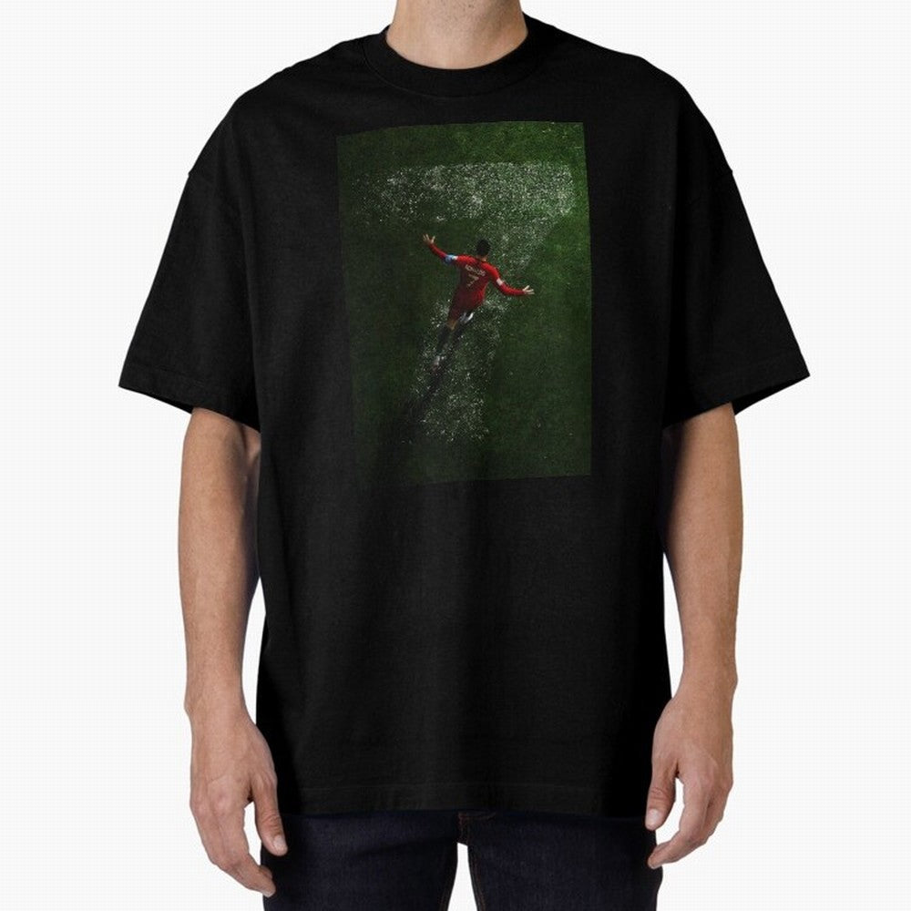CR7 The G.O.A.T. Football Art - Cristiano Ronaldo Oversized T-Shirt Represent Football Lovers during the FIFA World Cup 2026 Journey through Messi, CR7 and Mbappe Highlights, Argentina Pride, Sports Nostalgia, International Competition, Famous