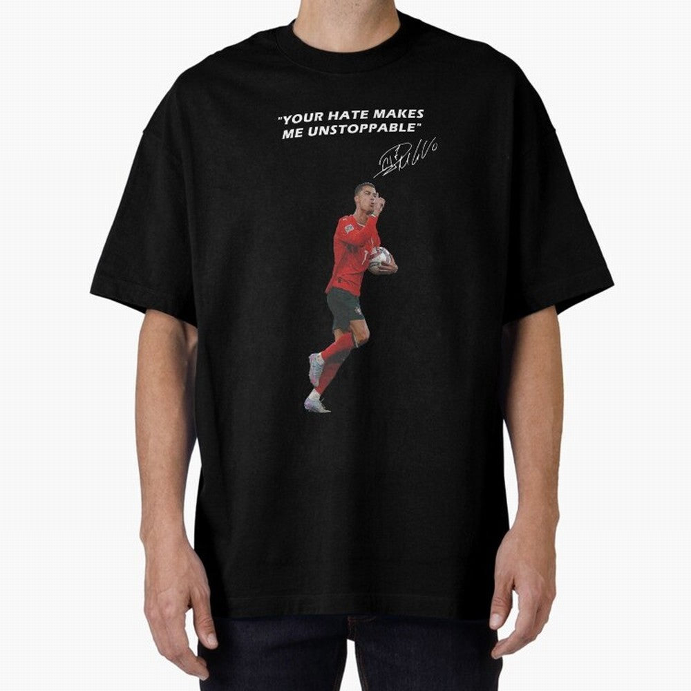Cristiano Ronaldo Oversized T-Shirt Stand with Global Football Passion for FIFA World Cup 2026 USA Canada Mexico, Capturing Messi, Spain and Netherlands, Soccer Culture, Superstar Moments, National Team Dreams and Competitive Fire; Made for