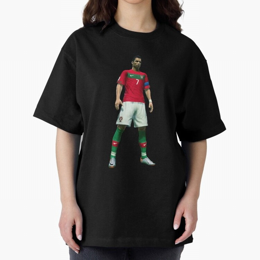 CR7 PES Oversized T-Shirt Keep the Legacy of FIFA World Cup 2026 Group Stage Spirit, Centered on Portugal, Cristiano Ronaldo, Haaland and CR7, Fan Favorite Moments, National Team Passion, Big Match Drama and Soccer History; Great for Supporters Who